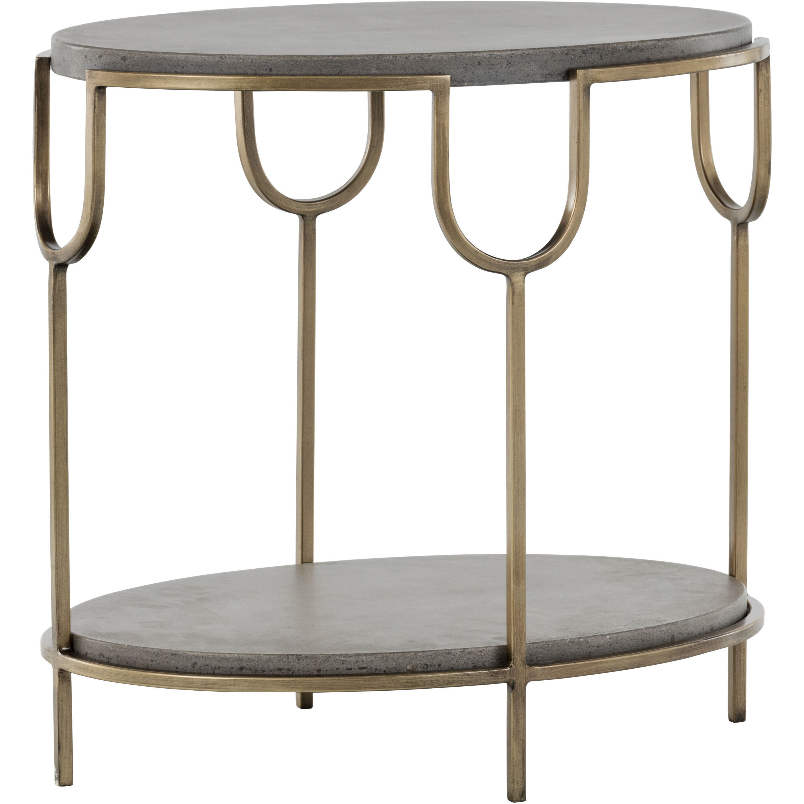 Arya 24 X 22.5 inch Grey / Antique Brass Side Table
